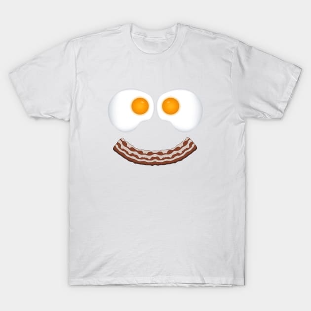 Eggs and Bacon Smiling Face T-Shirt by WarriorWoman